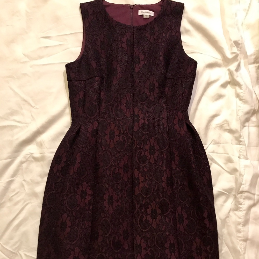 NWOT Calvin Klein Lace overlay Dress